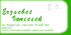 erzsebet vanicsek business card